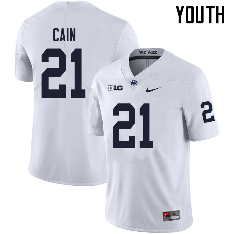 Youth #21 Noah Cain Penn State Nittany Lions College Football Jerseys Sale-White